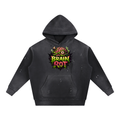 Vintage Washed Frayed Fleece Hoodie