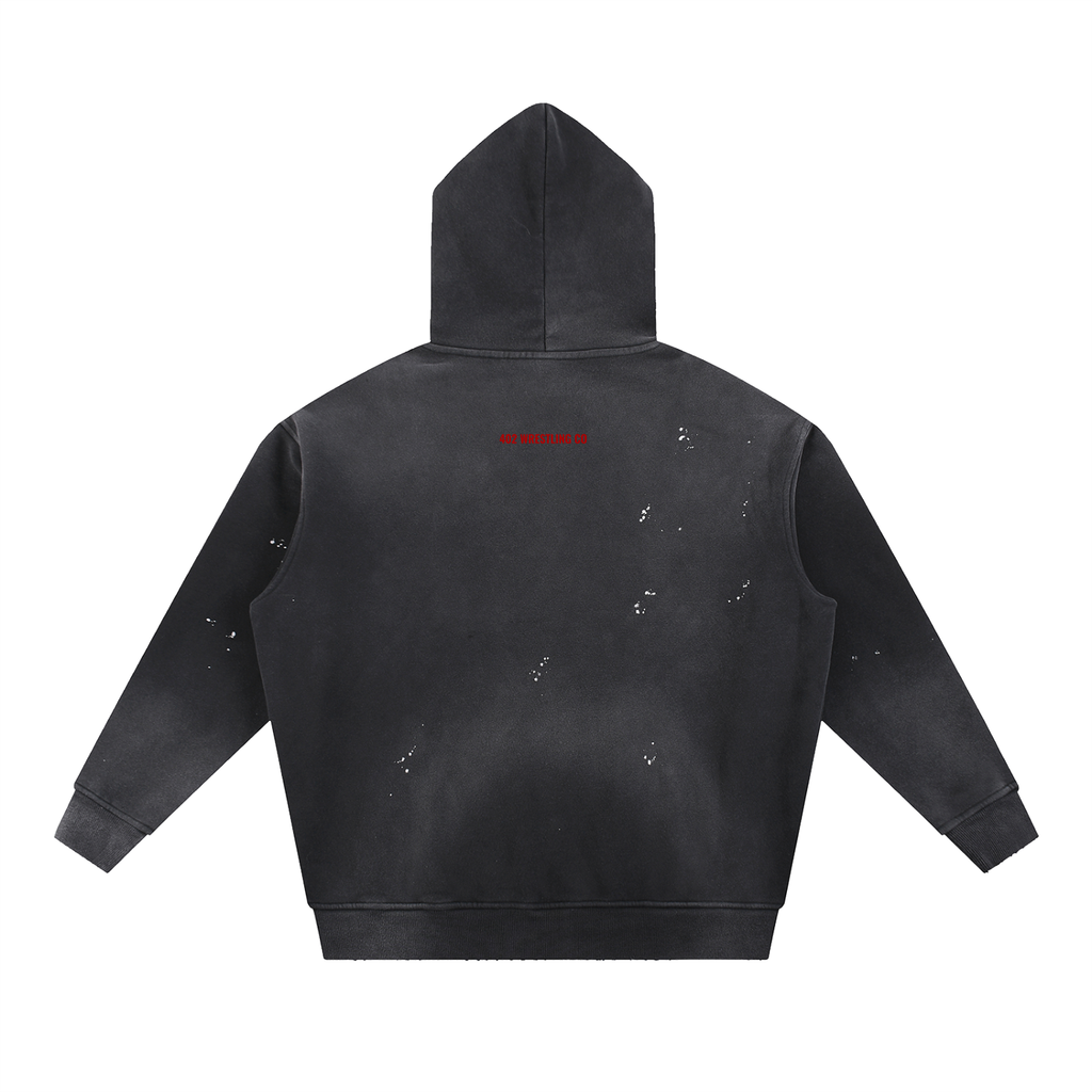 Vintage Washed Frayed Fleece Hoodie
