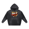 Vintage Washed Frayed Fleece Hoodie